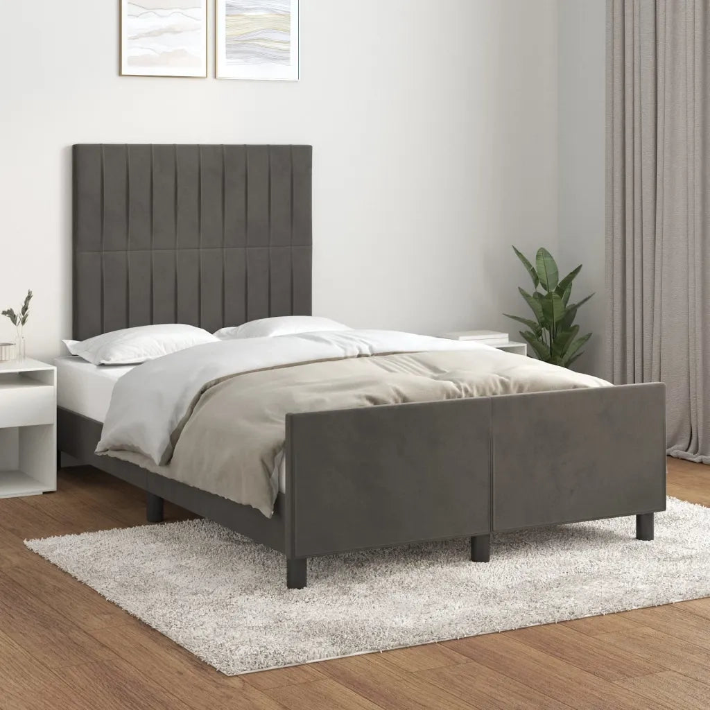 Giroletto senza Materasso Grigio Scuro 120x200 cm Velluto