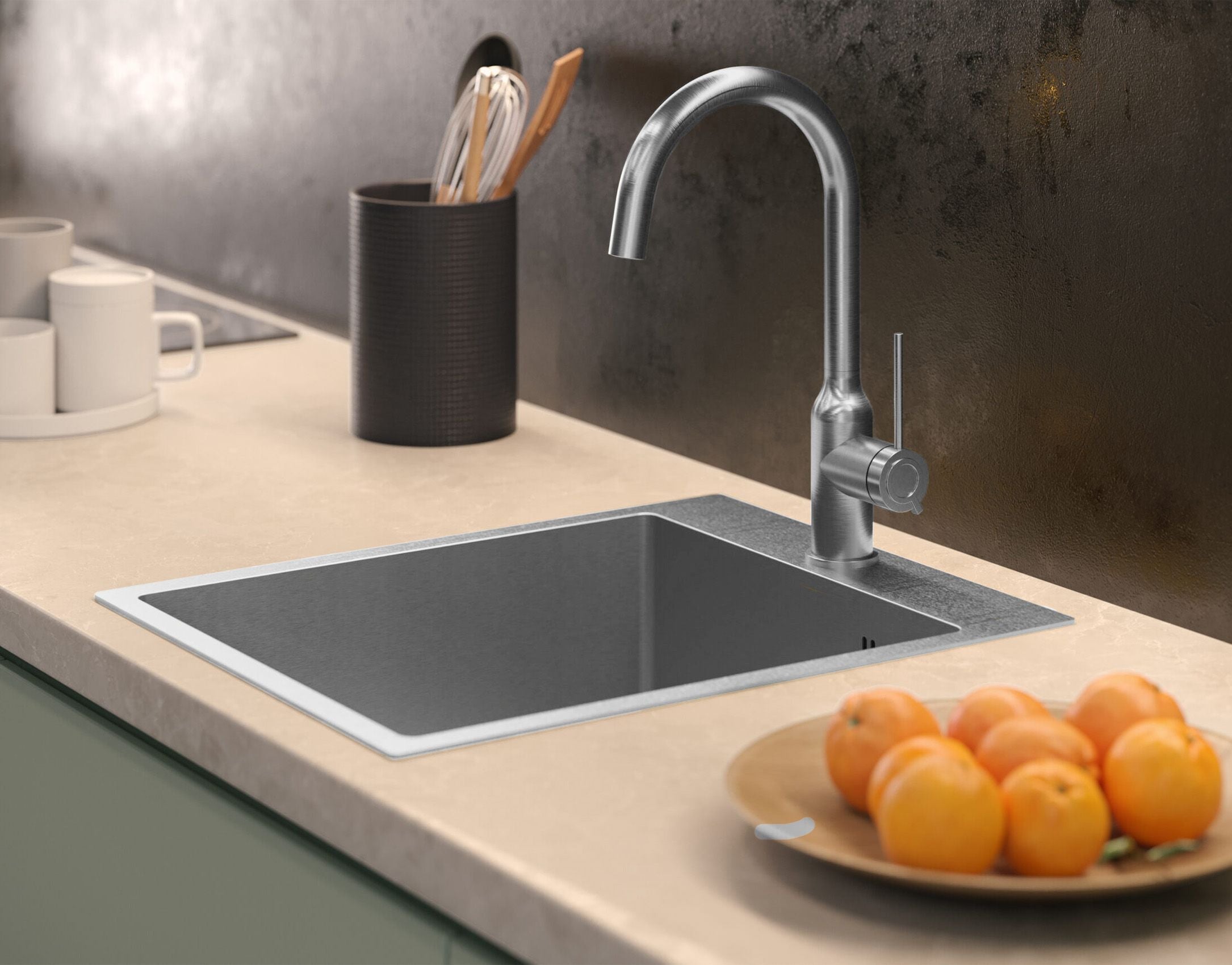 Lavello In Acciaio Russel 90 Brush Nickel