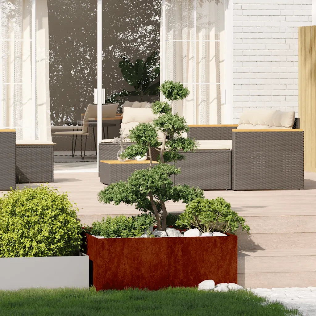 Fioriera Arrugginita 100x100x40 cm in Acciaio Corten 860821