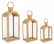 Set 2 Lanterne Metallo Giallo Moderne da Interno - JUAN