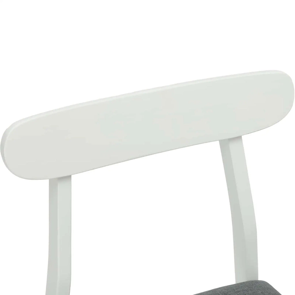 Sedia da pranzo 2 pcs Bianco e Grigio Legno di gomma solido