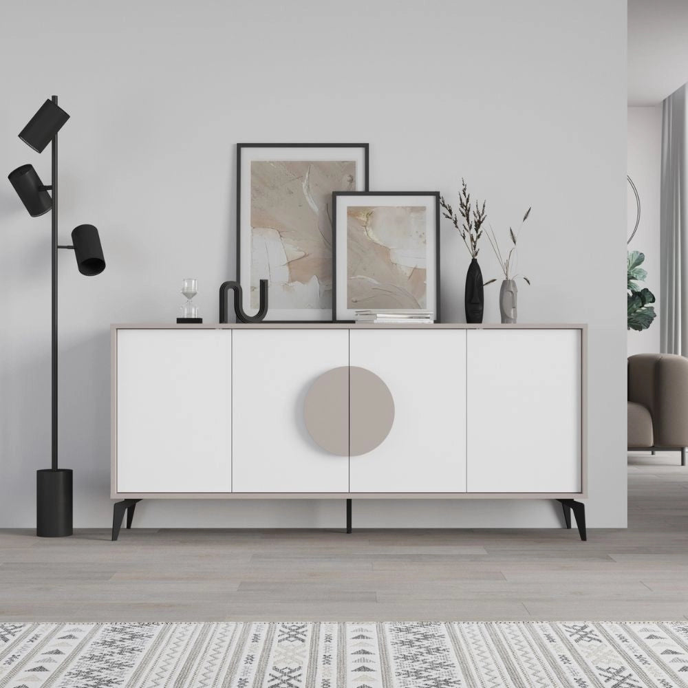 Madia 4 Ante 180x35,6x82 cm in MDF Gora Light Mocha