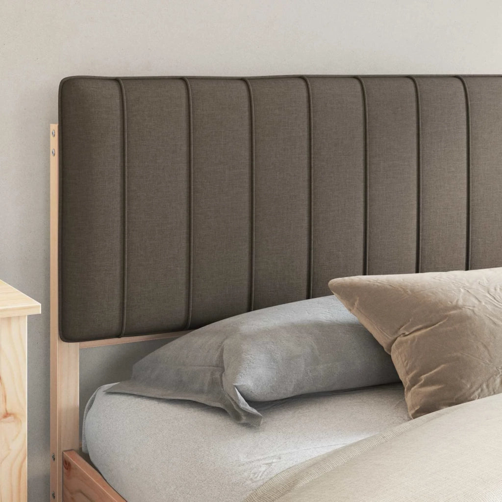 Letto con Testiera Rivestita Talpa 200 x 200 cm Pino massello
