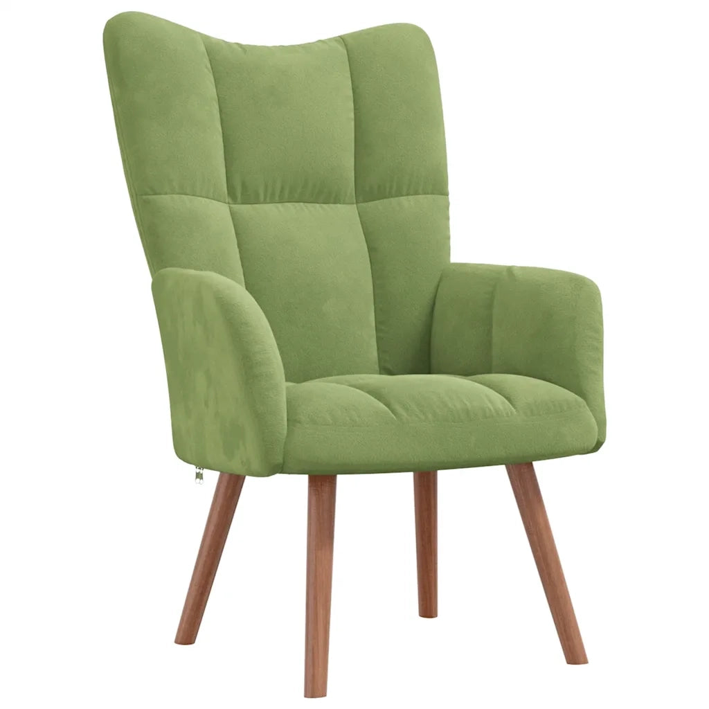 Poltrona Relax con Poggiapiedi Verde Chiaro in Velluto cod mxl 8951