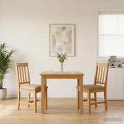 Sedia da pranzo VENLO 2 pcs Legno di Quercia Massello Beige 42039153