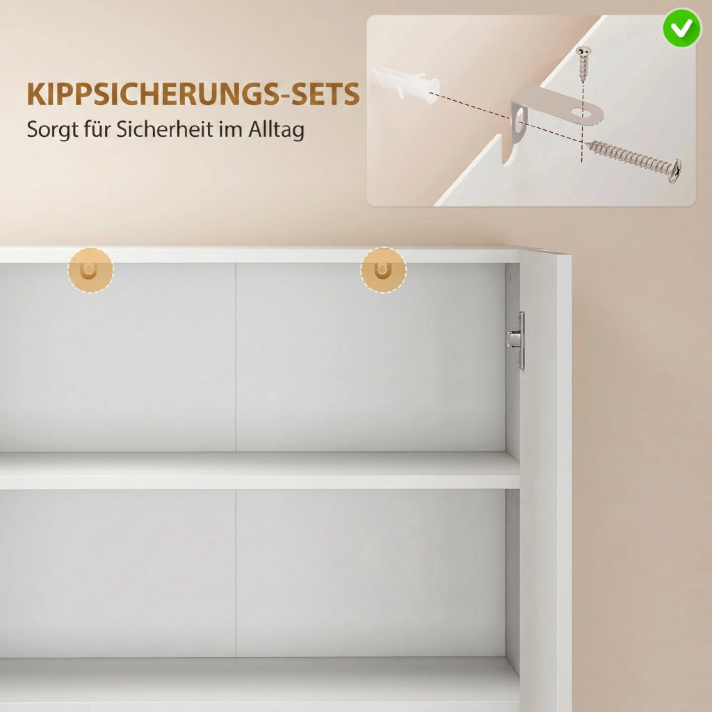 Armadio Alto da Cucina ¨C zephmum ¨C Bianco Lucido 180x60x200