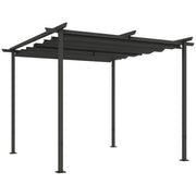 Pergola da Giardino 3x3m ¨C Xylo ¨C Tetto Regolabile Metallo Grigio Antracite