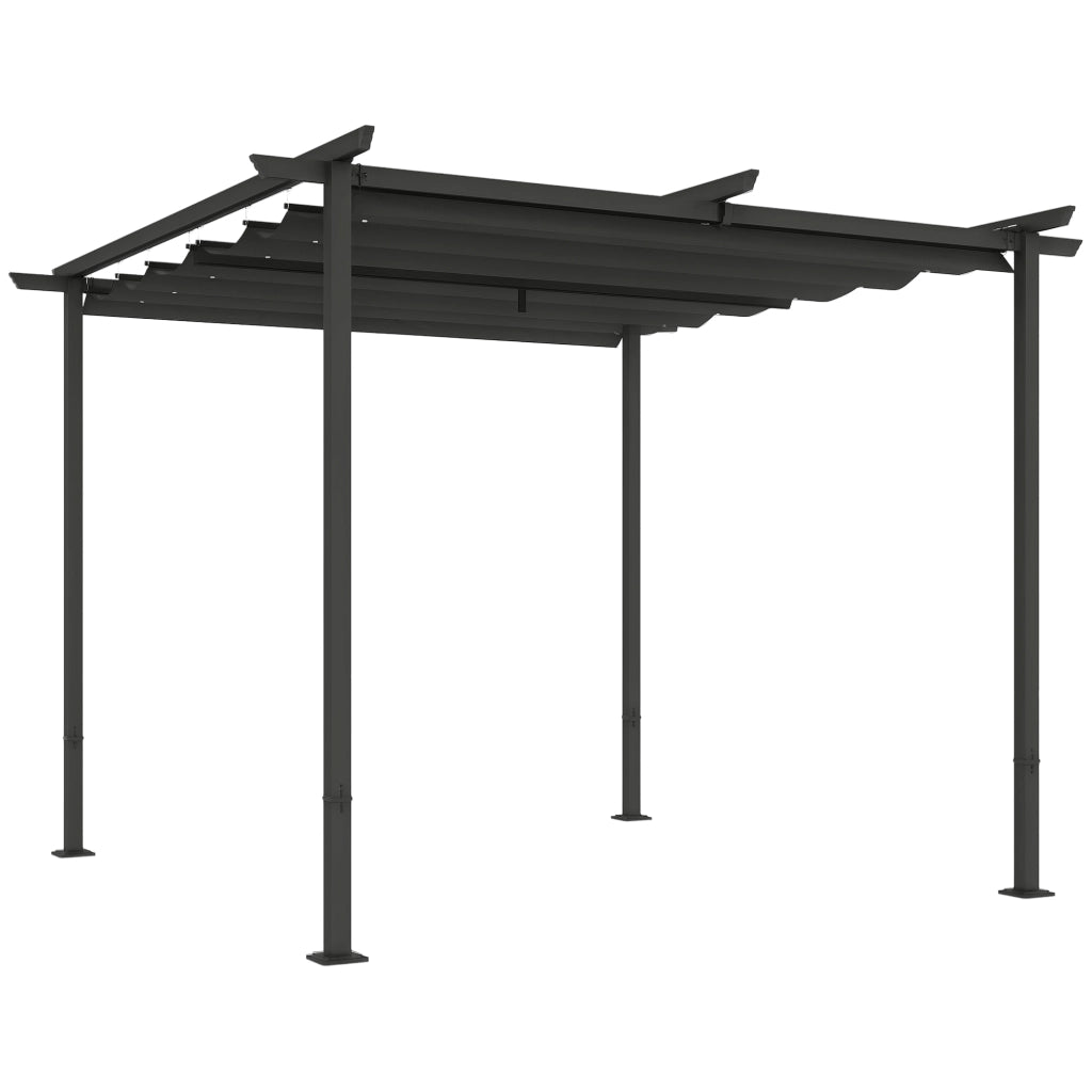 Pergola da Giardino 3x3m ¨C Xylo ¨C Tetto Regolabile Metallo Grigio Antracite