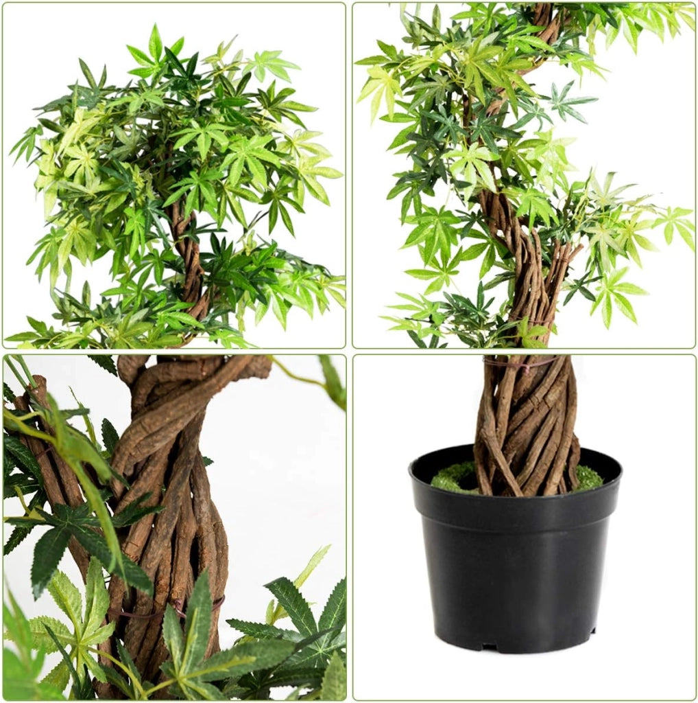 Bonsai Artificiale, Albero per Interni, Pianta Artificiale con Vaso, Albero Decorativo, Ideale per Casa, Ufficio, Ristorante (160 x 19 x 19 cm)