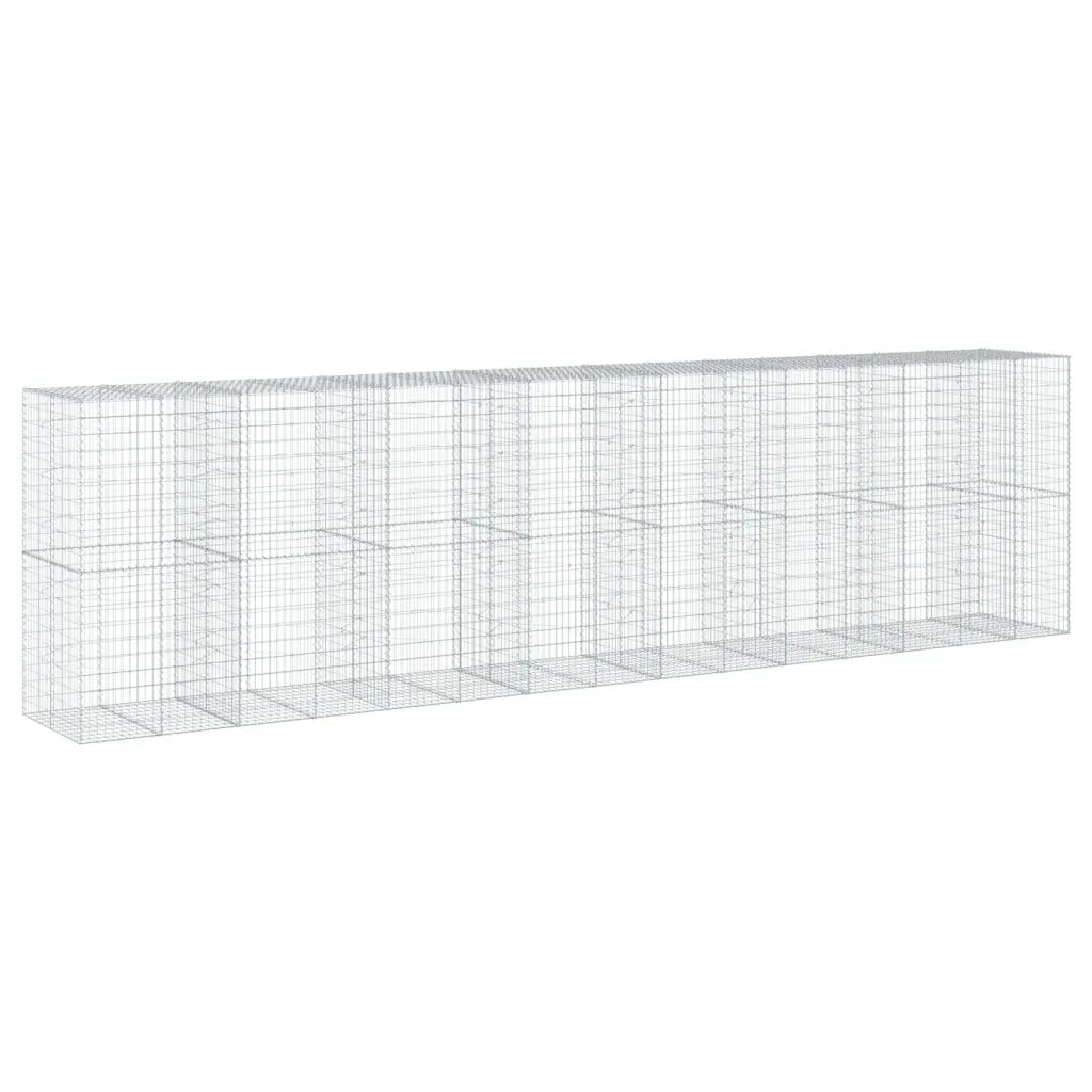 Cesto Gabbione con Copertura 750x100x200 cm in Ferro Zincato 3295238