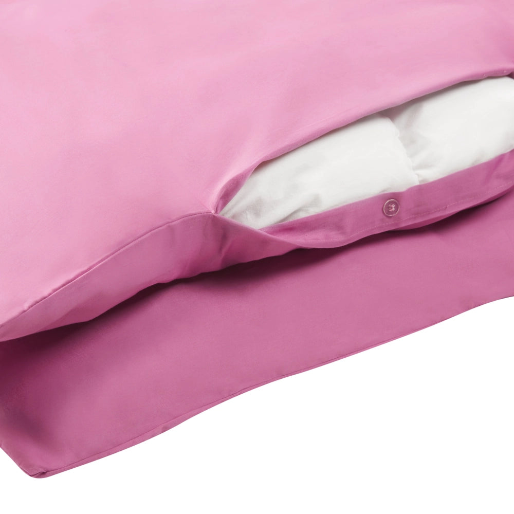 Set di biancheria da letto 155 x 200 cm in cotone a tinta unita rosa