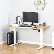 Scrivania lineare elettrica regolabile in altezza con 4 memorie piano 140 × 70 cm in ferro bianco per ufficio