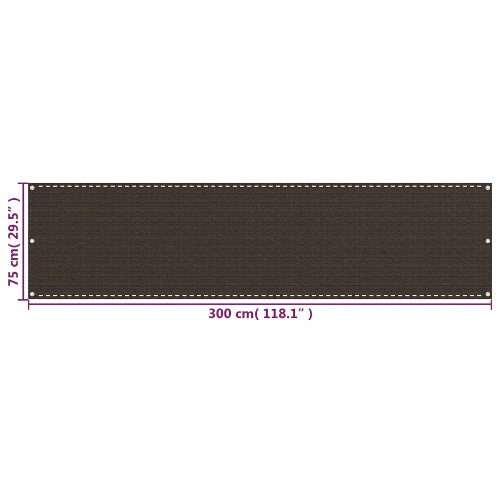 Paravento da Balcone Marrone 75x300 cm in HDPE