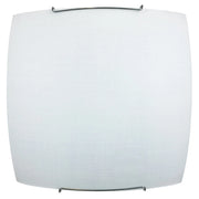 Plafoniera 2xE27 Ganci Cromo Vetro Lastra Serigrafato Tessuto Bianco E-Energy Rachele