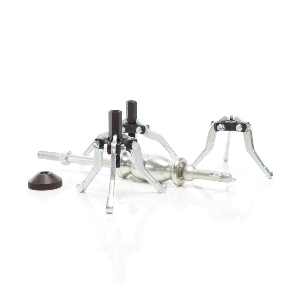 Set 5 pezzi estrattori a 3 bracci per cuscinetti interni ed esterni con martello scorrevole