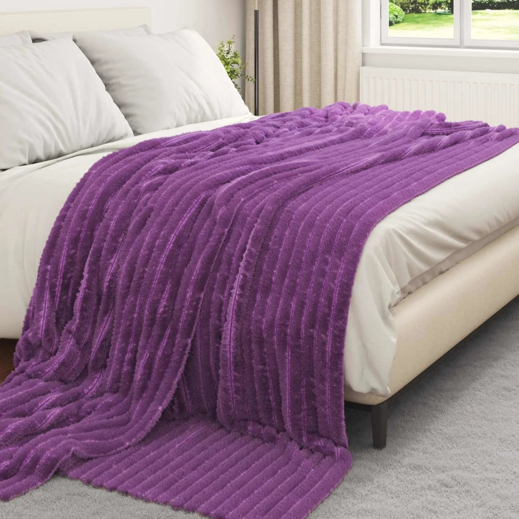 Coperte da Pile 6 pcs Viola 240 x 220 cm Panno 42016903