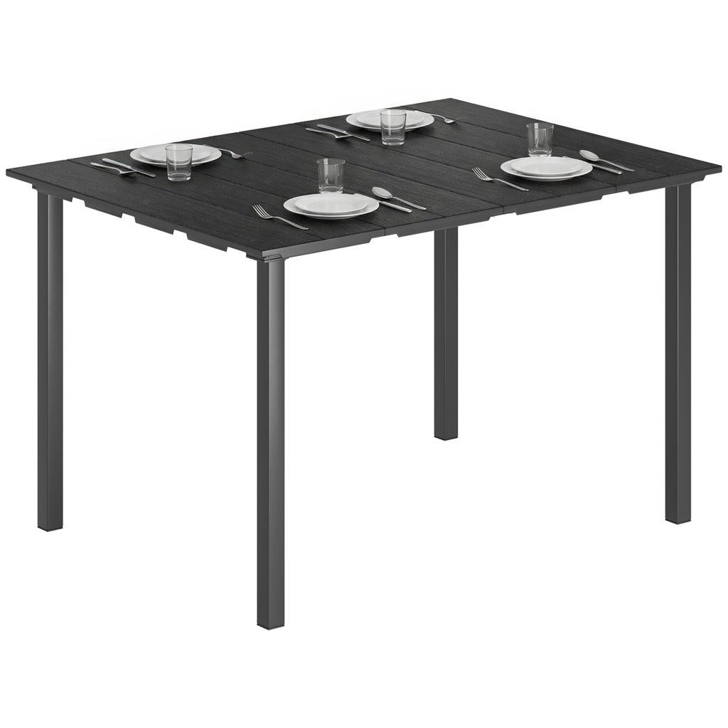 Tavolo da pranzo da giardino per 6 persone con piano HDPE e telaio in metallo nero ¨C Xylo ¨C 120x90x74 cm
