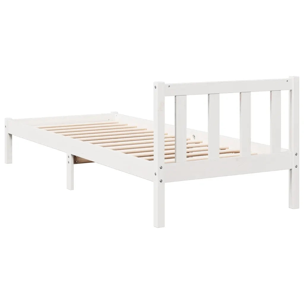 Letto Extra Lungo senza Materasso Bianco 90x210 cm in Pino 852431