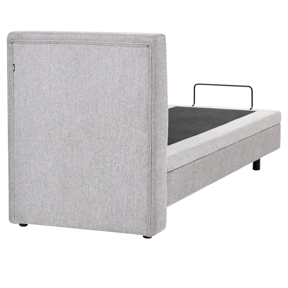 Letto singolo Tessuto grigio chiaro Elettrico 80 x 200 cm regolabile tramite telecomando Rivestimento in ciniglia