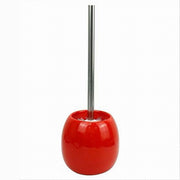 Trade Shop - Portascopino In Ceramica Rosso Con Scopino Moderno Accessorio Arredo Bagno 79263 -