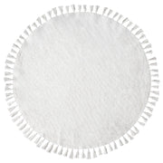 Tappeto rotondo in cotone bianco 120 cm stile boho per soggiorno e cameretta