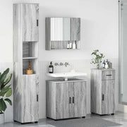 Set di mobili per il bagno con cassetto 4 pcs Grigio Sonoma