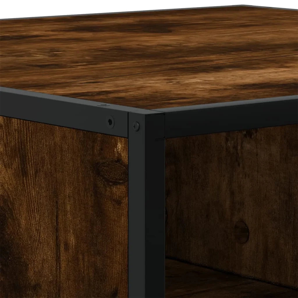Tavolino Rovere Fumo 60,5x60,5x30 cm in Truciolato e Metallo
