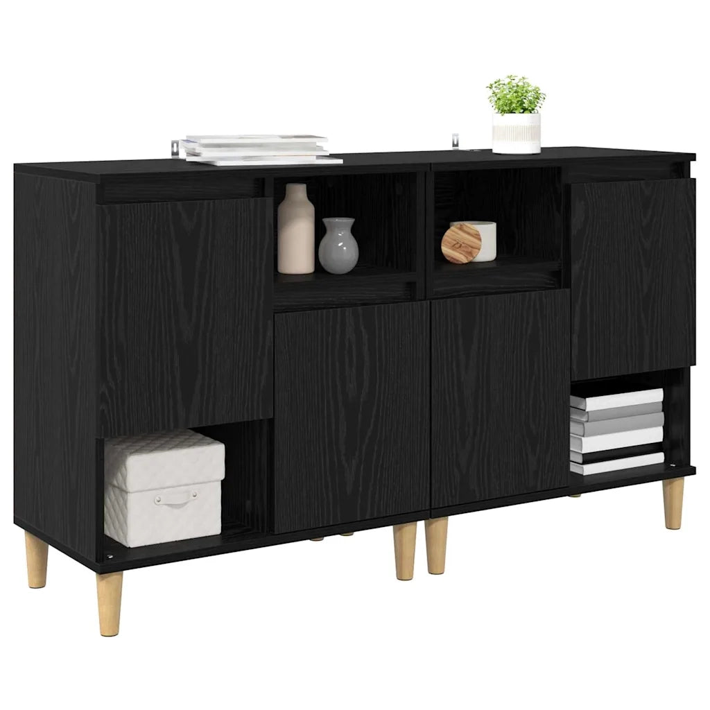 Credenza | Sideboards 2 pcs Rovere Nero 60 x 35 x 70 cm Legno multistrato