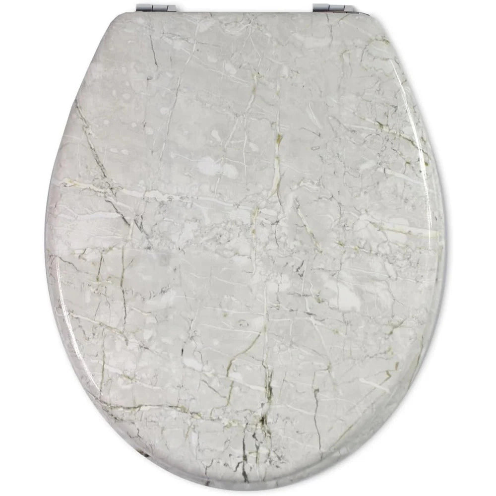 Copriwater Universale Effetto Marmo Grigio MDF 450x375 mm 52967A