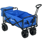 Carrello da Giardino 110L ¨C zephmum ¨C Blu Acciaio Tessuto