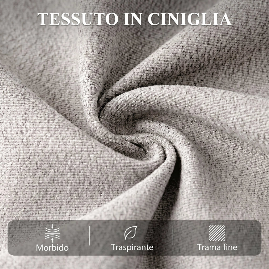 Poltrona Elettrica Alzapersona Reclinabile 69x91x106 cm con Schienale Alto e Telecomando in Ciniglia Grigio Chiaro