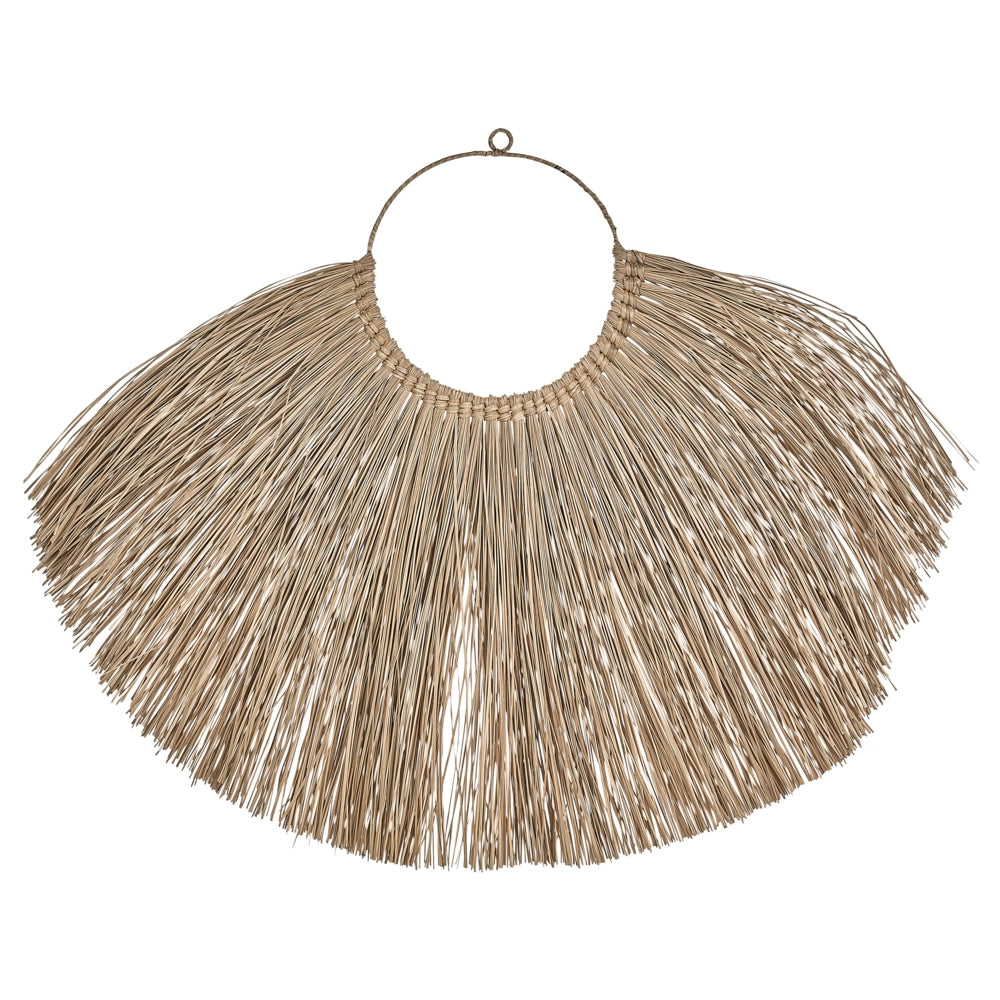 Decorazione murale Colore chiaro Fibre di giacinto d'acqua Accessorio artistico rotondo Decorazione Boho