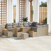 Set Divano da Giardino 12 pcs Beige polyrattan