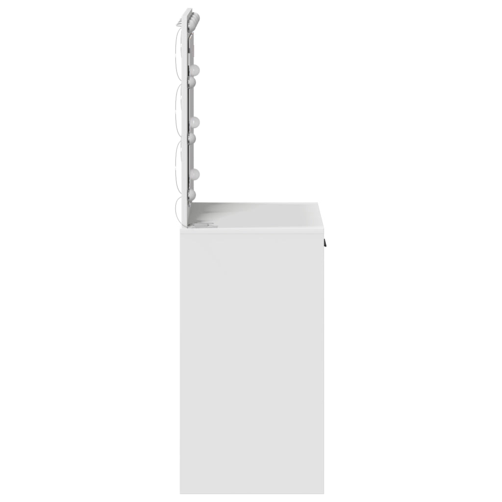 Toeletta con luci LED Bianca 50x41x135 cm