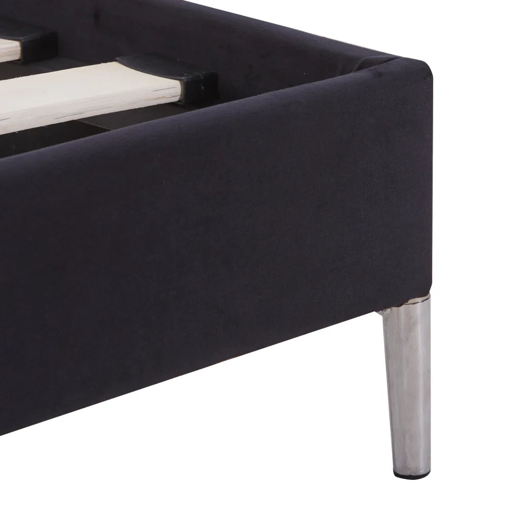 Giroletto senza Materasso Nero 90x200 cm in Tessuto 280941