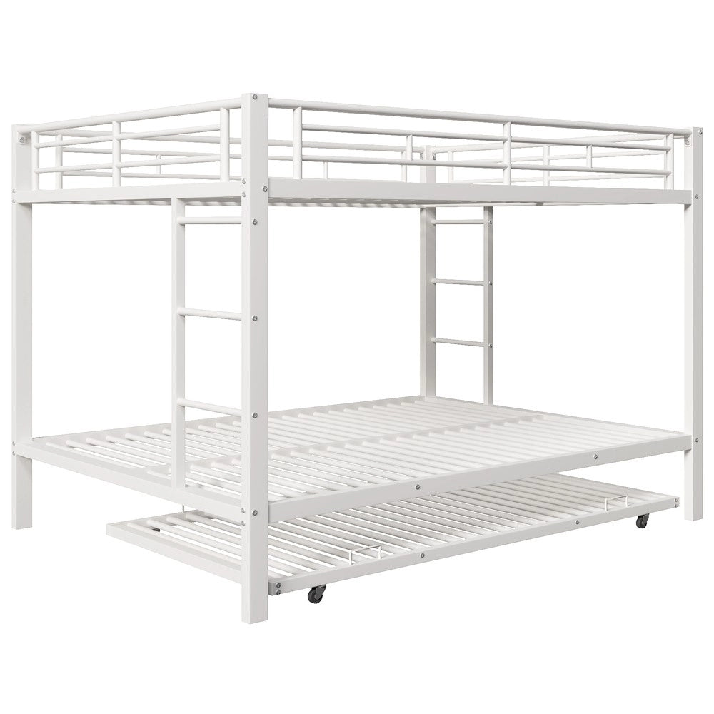 Letto a Castello con Letto Estraibile ¨C MINIMAL ¨C Bianco, Metallo, 140x200