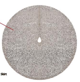 Copri base albero tessuto con pailette champagne cm Ø90