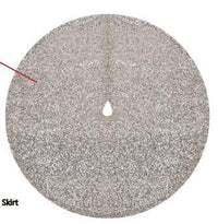 Copri base albero tessuto con pailette champagne cm Ø90