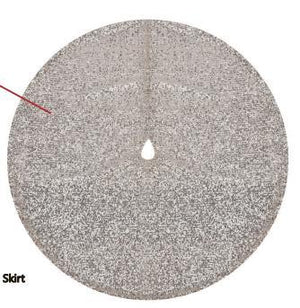 Copri base albero tessuto con pailette champagne cm Ø90