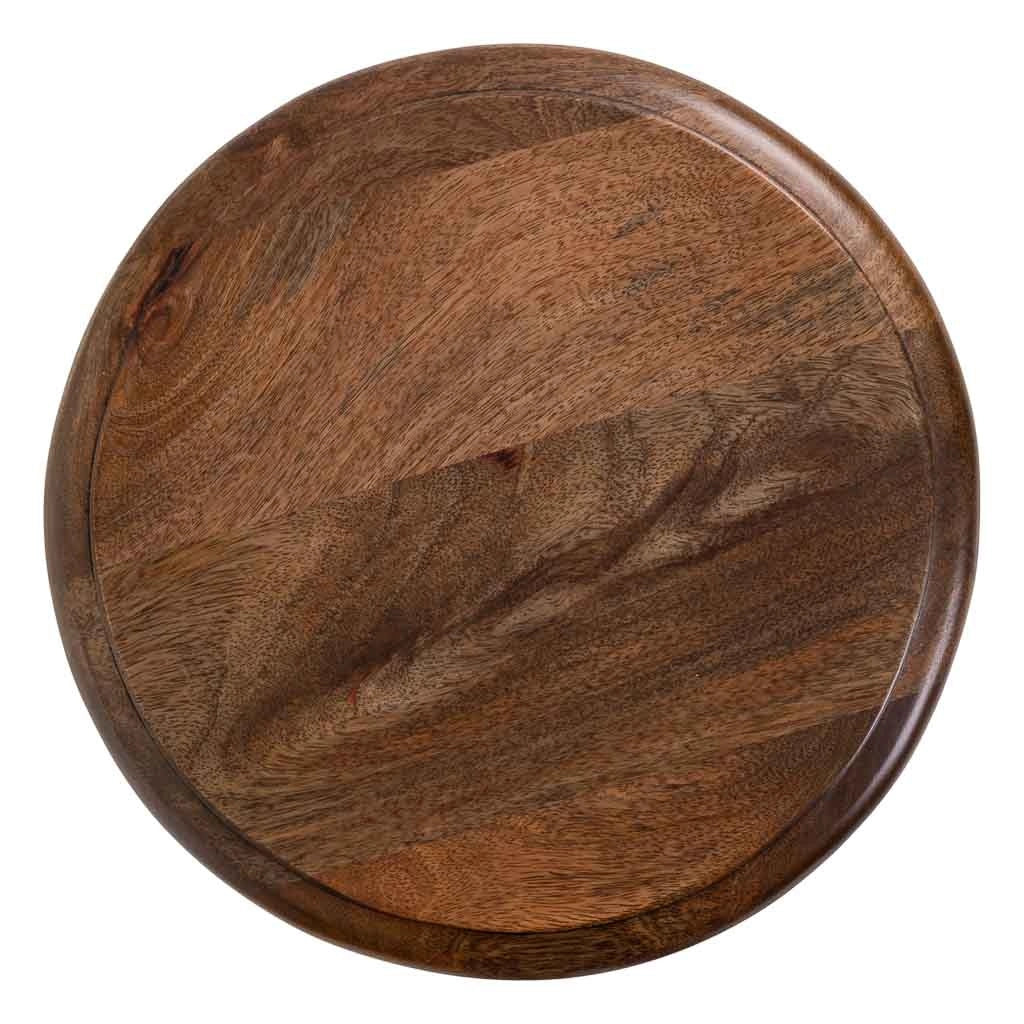 Sgabello in legno e metallo laccato turchese 40x40x73h cm