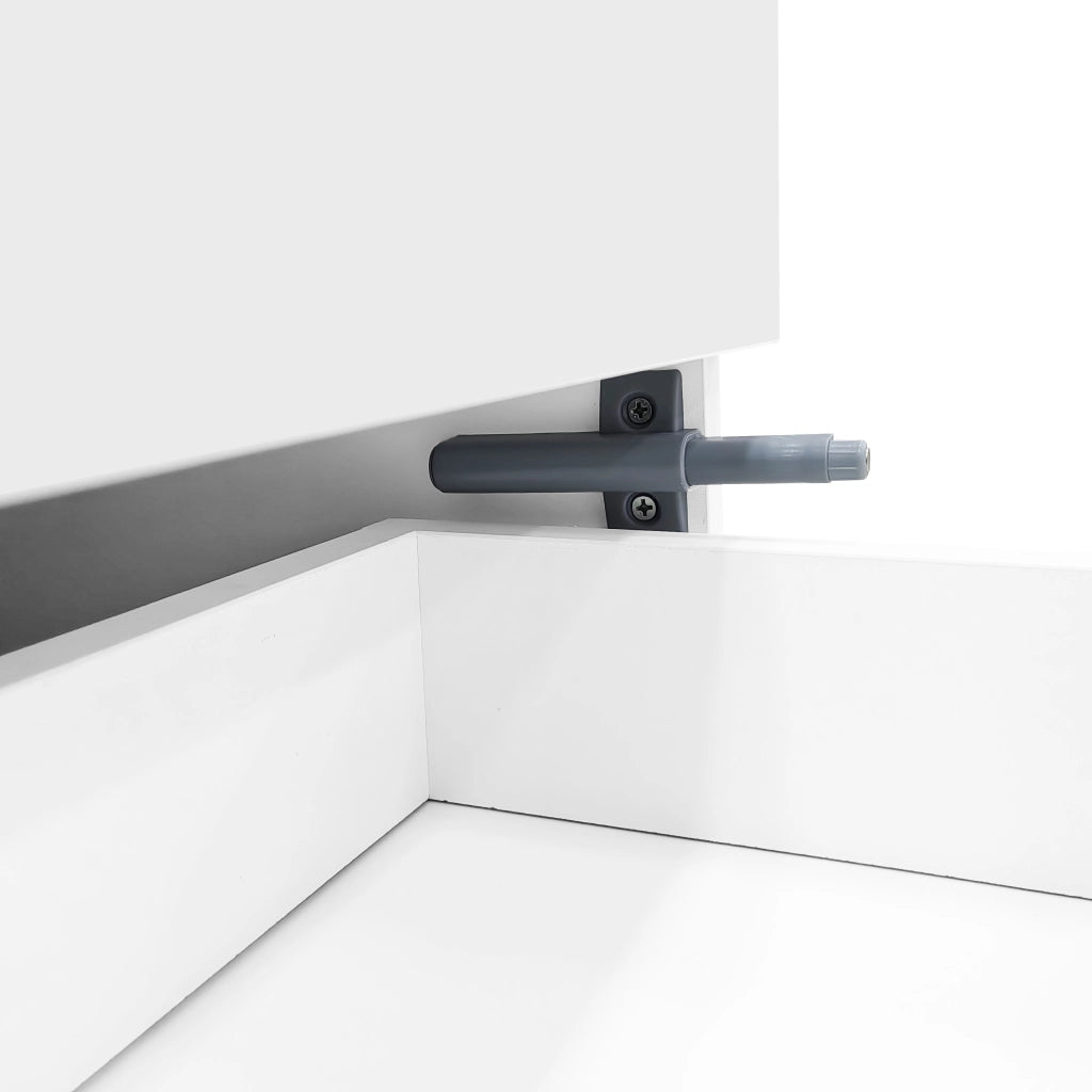 Credenza con 2 Ante e 4 Cassetti; Frontale Lucido; Stile Moderno; per Soggiorno; in MDF; 150??40??80;5 cm; Bianco Nero