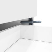Credenza con 2 Ante e 4 Cassetti; Frontale Lucido; Stile Moderno; per Soggiorno; in MDF; 150??40??80;5 cm; Bianco Nero