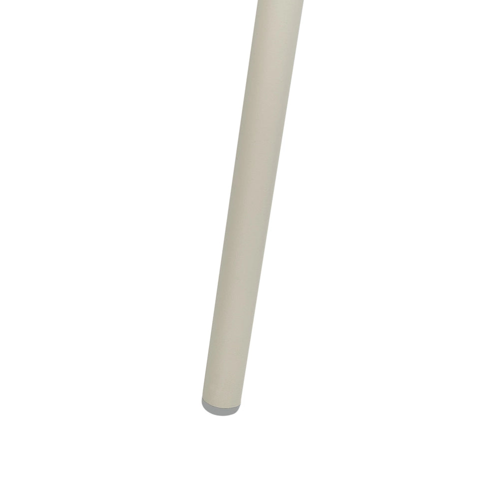 Set di 2 sedie da pranzo in plastica beige chiaro con gambe in metallo stile moderno