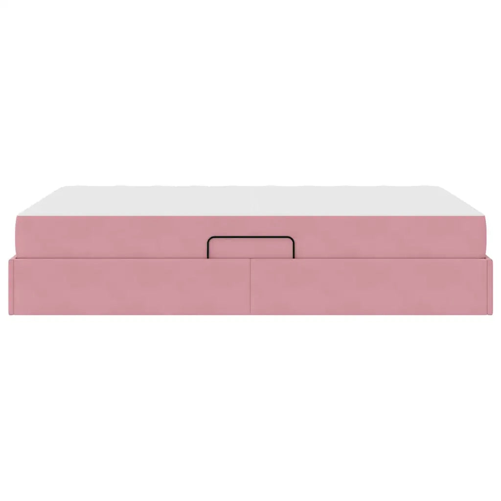 Letto con contenitore e materasso Rosa 120 x 200 cm Velluto 3399717