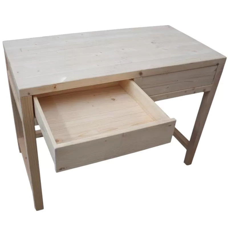 Scrivania 2 cassetti in legno massello abete grezzo l.110 p.55 h.80 (3319) - Mobili 2G