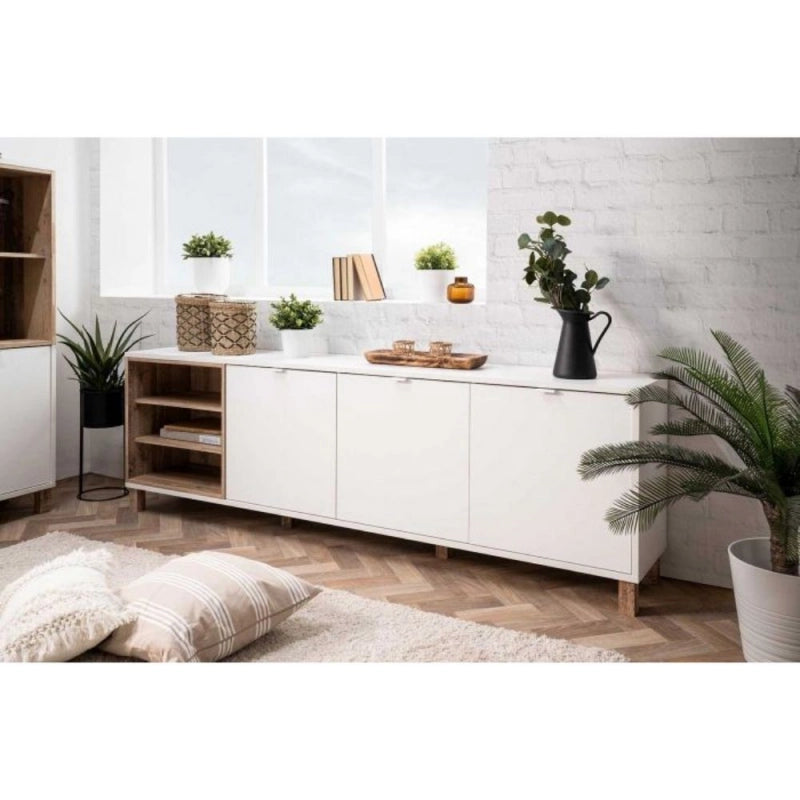Madia Menorca 57A 3 ante bianco rovere 200x35x64,5