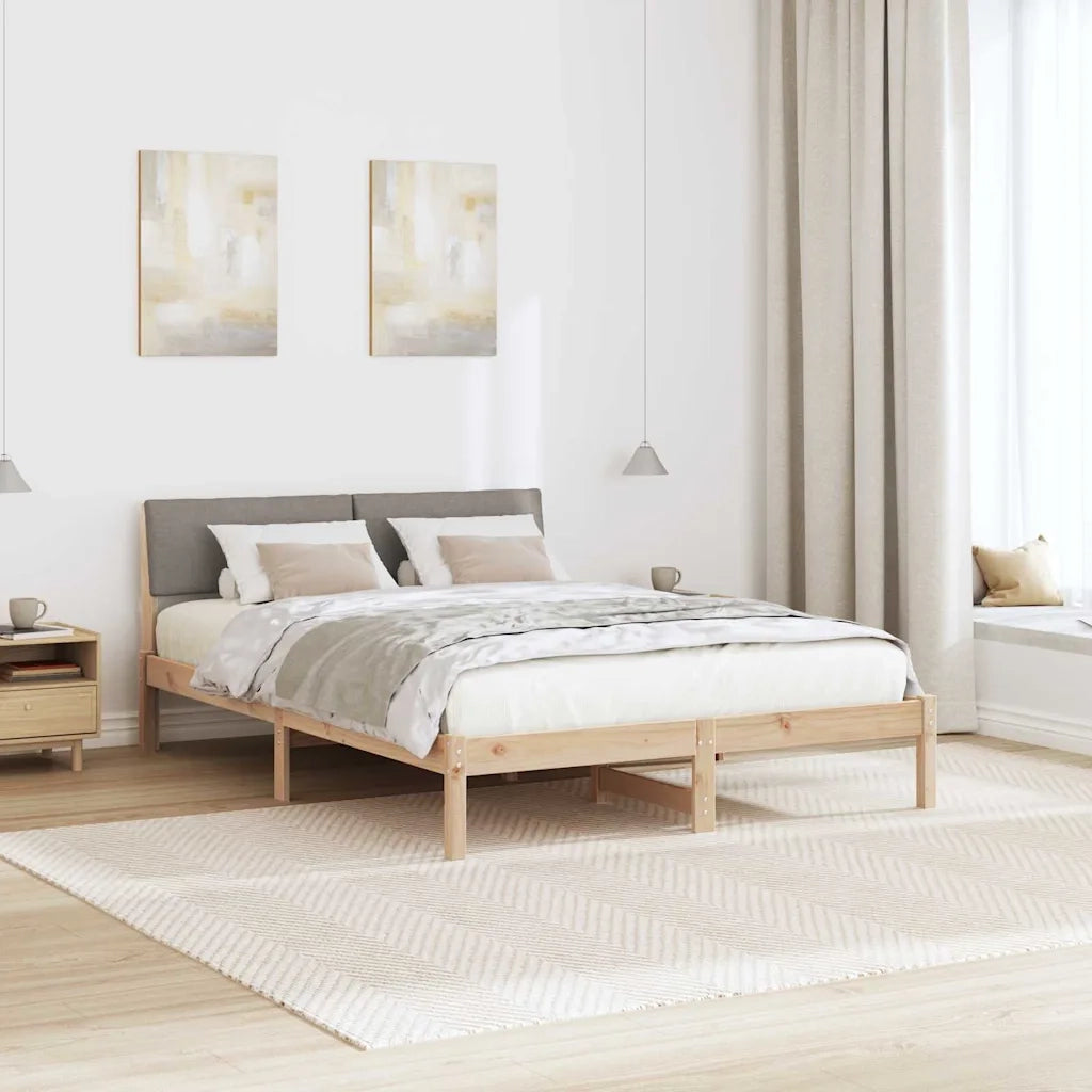 Struttura del Letto con testiera Marrone e taupe 140 x 200 cm