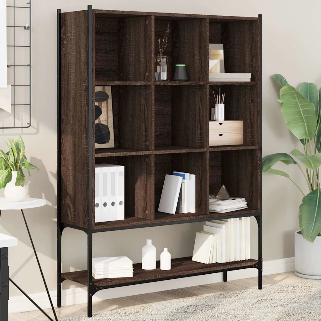 Libreria-Scaffale per Libri-Mobile di Stoccaggio Rovere Marrone 102x30x141,5 cm in Legno Multistrato