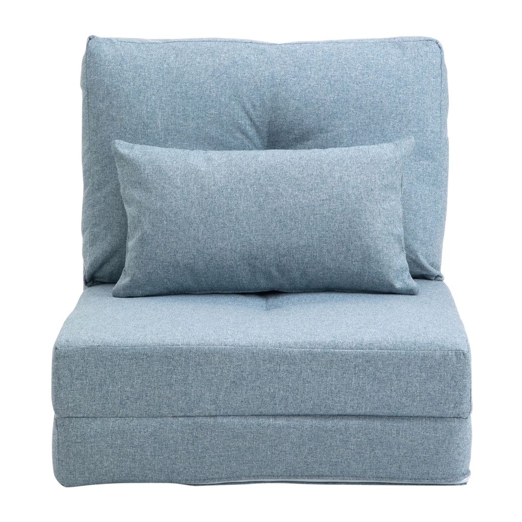 Poltrona letto imbottita con cuscino e schienale regolabile ¨C zephmum ¨C blu