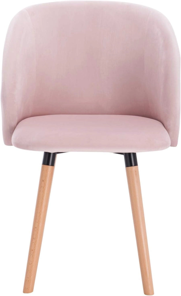 1x sedie sala da pranzo sedie cucina moderne poltroncina salotto Adatte per Sala Pranzo, Soggiorno, Camera da Letto Estetica in Tessuto di velluto Gambe di Legno, Rosa BH121rs-1